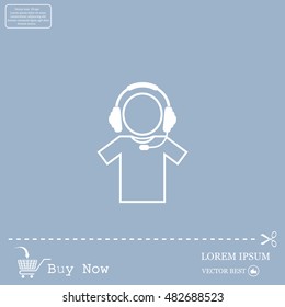 man with headphones vector icon