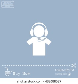 man with headphones vector icon