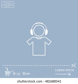 man with headphones vector icon