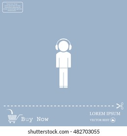 man with headphones vector icon