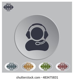man with headphones vector icon