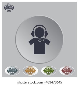 man with headphones vector icon