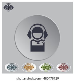 man with headphones vector icon