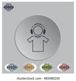 man with headphones vector icon