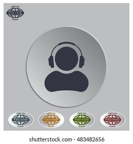 man with headphones vector icon