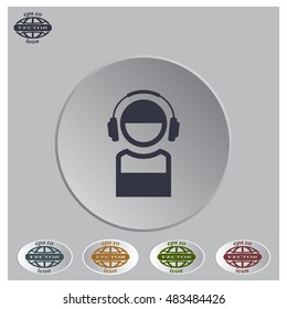 man with headphones vector icon