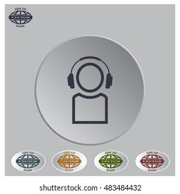 man with headphones vector icon