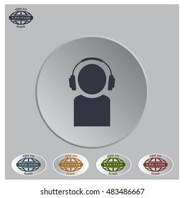 man with headphones vector icon