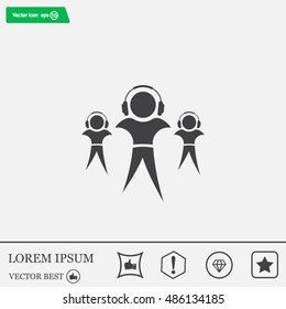 man with headphones vector icon
