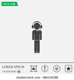man with headphones vector icon