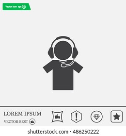 man with headphones vector icon