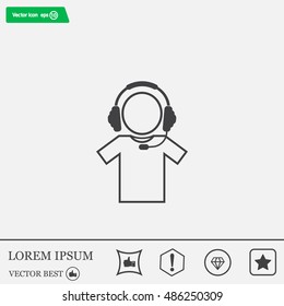 man with headphones vector icon