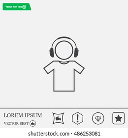 man with headphones vector icon