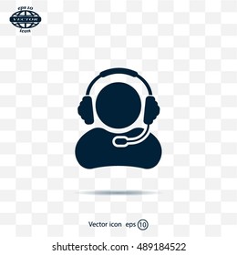 man with headphones vector icon
