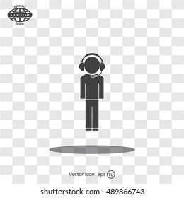 man with headphones vector icon