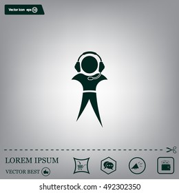 man with headphones vector icon