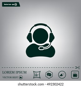 man with headphones vector icon