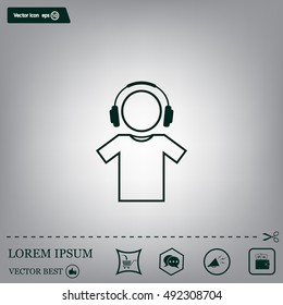 man with headphones vector icon