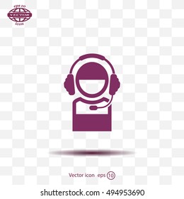 man with headphones vector icon