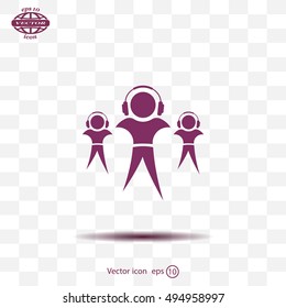 man with headphones vector icon