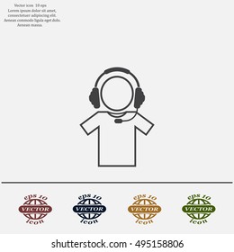 man with headphones vector icon