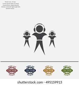 man with headphones vector icon