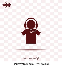 man with headphones vector icon