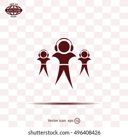 man with headphones vector icon