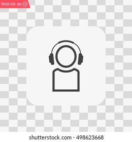 man with headphones vector icon
