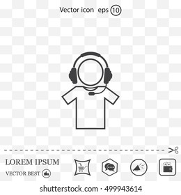man with headphones vector icon