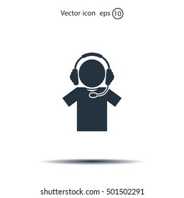 man with headphones vector icon