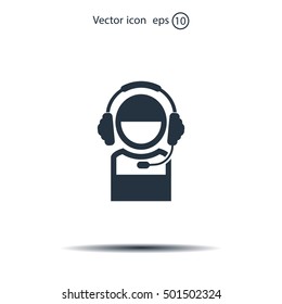 man with headphones vector icon