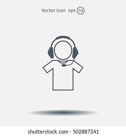 man with headphones vector icon
