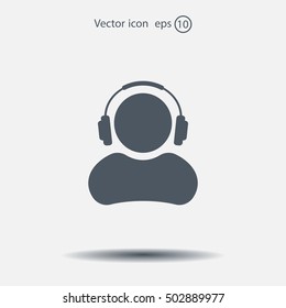 man with headphones vector icon