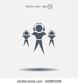 man with headphones vector icon