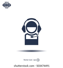 man with headphones vector icon