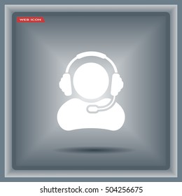 man with headphones vector icon