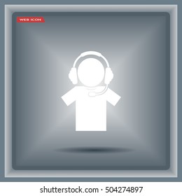 man with headphones vector icon
