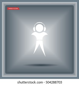 man with headphones vector icon