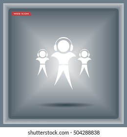 man with headphones vector icon