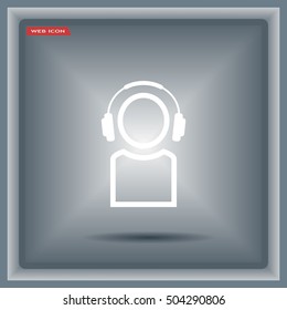 man with headphones vector icon