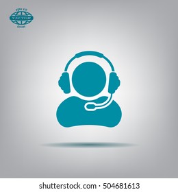 man with headphones vector icon