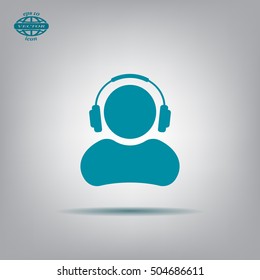 man with headphones vector icon