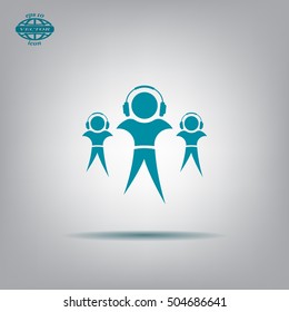 man with headphones vector icon
