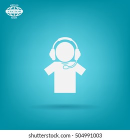man with headphones vector icon