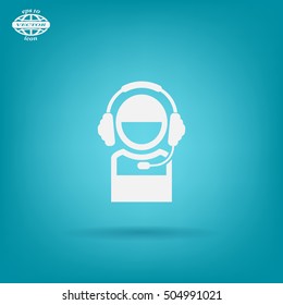 man with headphones vector icon