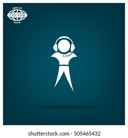 man with headphones vector icon