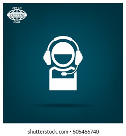 man with headphones vector icon