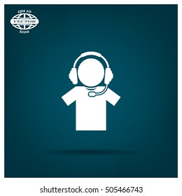 man with headphones vector icon