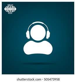 man with headphones vector icon